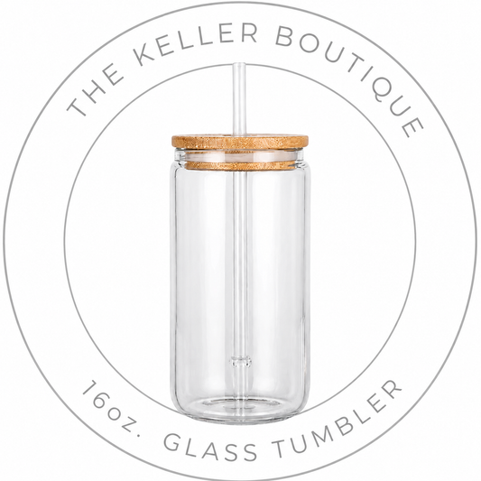 16oz. Glass Tumbler ( Non-Glitter ~ Decals Only)